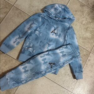 Jordan Light Blue Hoodie and Joggers Set size XS -4
